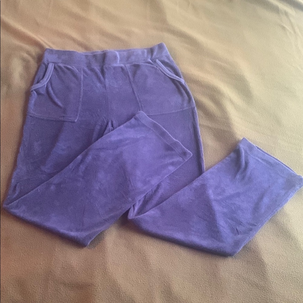 Coldwater Creek blue terry cloth sweatpants with front pockets. Size medium.